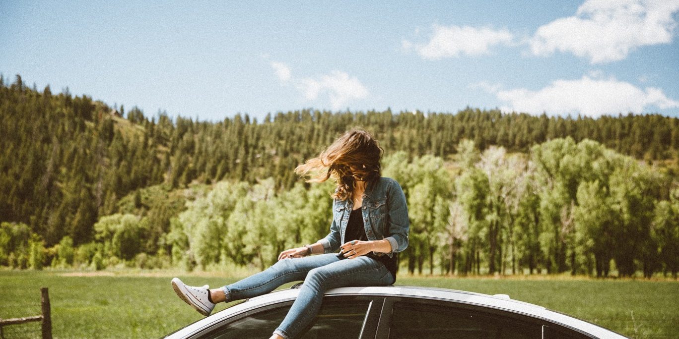 femeie, masina, natura, aventura, experienta