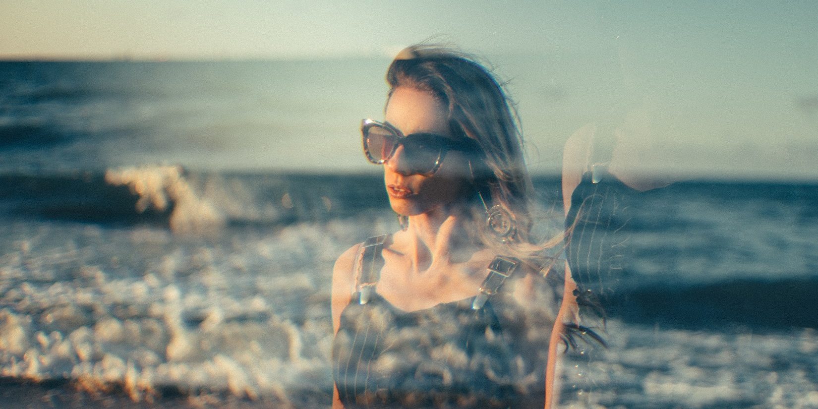 emotie, fata, reflexie, mare