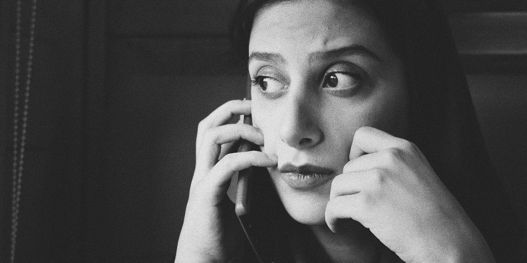 alb-negru, femeie, telefon